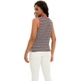 thumbnail image 4 of DARING DIVA Women's Striped Tank Top with Color Block L Brown Red, 4 of 7