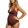 thumbnail image 4 of TGPMGRZ Maternity One Piece Swimsuit for Women Adjustable Spaghetti Straps Bathing Suit Swimwear #02 Brown, Size L, 4 of 9
