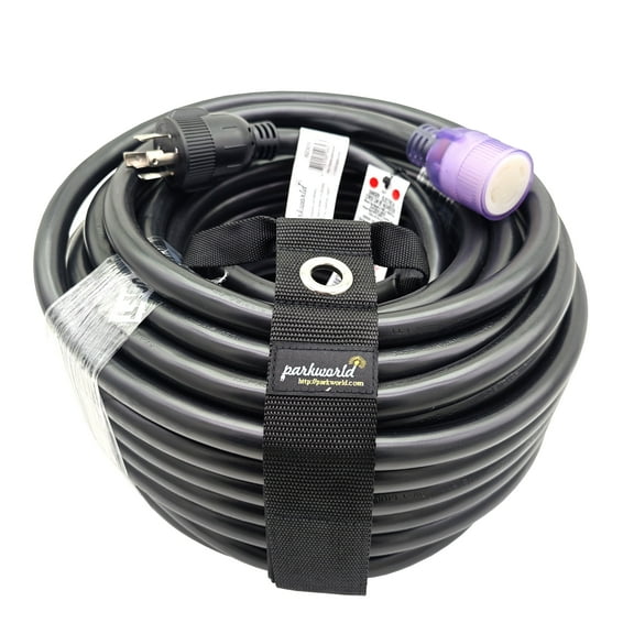 Parkworld 62305 UL Listed 30amp 4 Prong Generator Extension Cord, NEMA L14-30P to L14-30R Female with Lighted. (100 Feet)