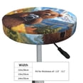 thumbnail image 3 of Salouo Snowy Mountain Photography Bear Pattern Bar Stool Cushion Cover, Round Crease-Resistant Stretchy Dustproof Stool Seat Slipcover for Bar Round Chair-14 inch, 3 of 6