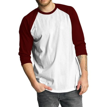 Pro Club Mens Baseball Raglan 3/4 Sleeve Casual Raglan Active Cotton