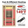 thumbnail image 5 of TEXBM 2-Person Far Infrared Sauna with Red Light Therapy, Canadian Hemlock Wood Home Sauna, Bluetooth Speaker, Color LED Lights, 8mm Tempered Glass Door, 5 of 7