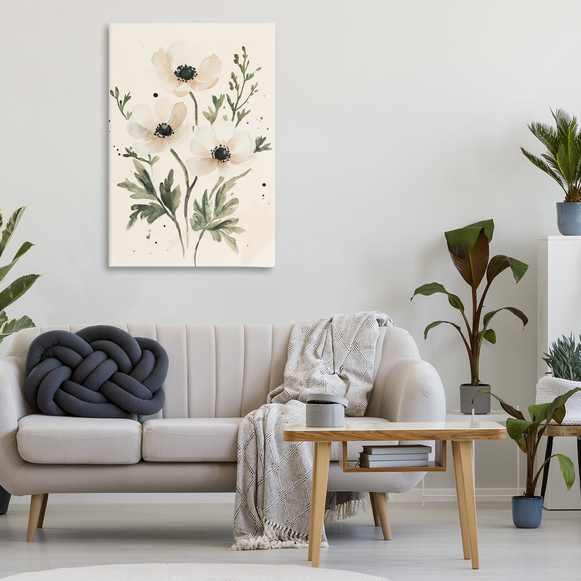 Stupell Industries Soft White Anemone Floral Canvas Wall Art, design by Petal Prints Design