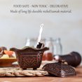 thumbnail image 4 of Crystalia Decorative Candy Bowl with Lid, Square Turkish Delight Container, Ottoman Design Metal Fancy Serving Dish for Home and Kitchen, Covered Mini Sugar Holder with a Premium Gift Spoon, 4 of 6