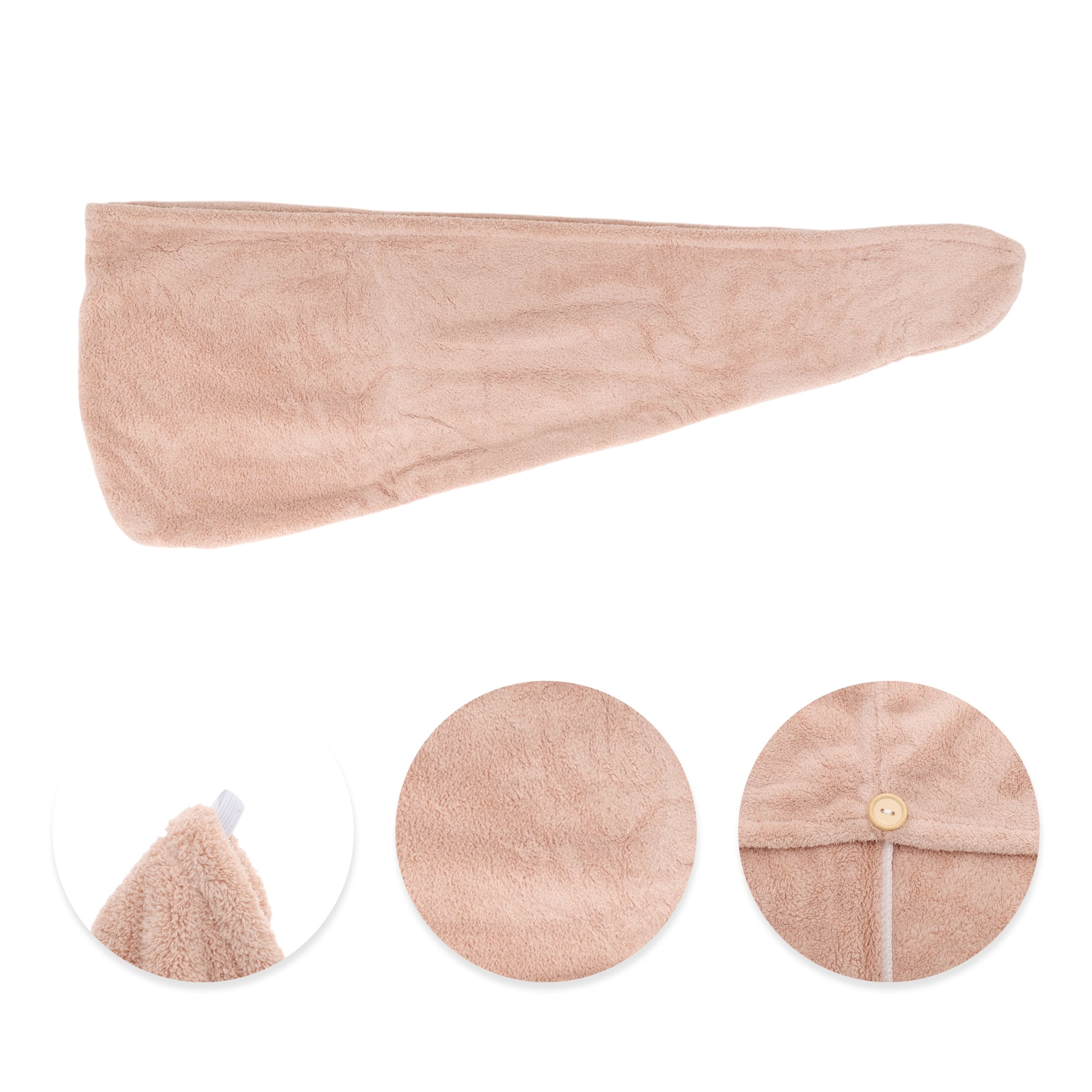 Unique Bargains 1pc Absorbent Solid Hair Towel for Fast Hair Drying 25.59"x 9.84" Pink