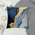 thumbnail image 2 of JEUXUS  Modern Abstract Marble Texture Blue Gold Watercolor Print Art Home Bedroom Decorations Soft Throw Pillow Cover, Minimalist Drawing Boho Pillow Case Pillowcase,, 2 of 5