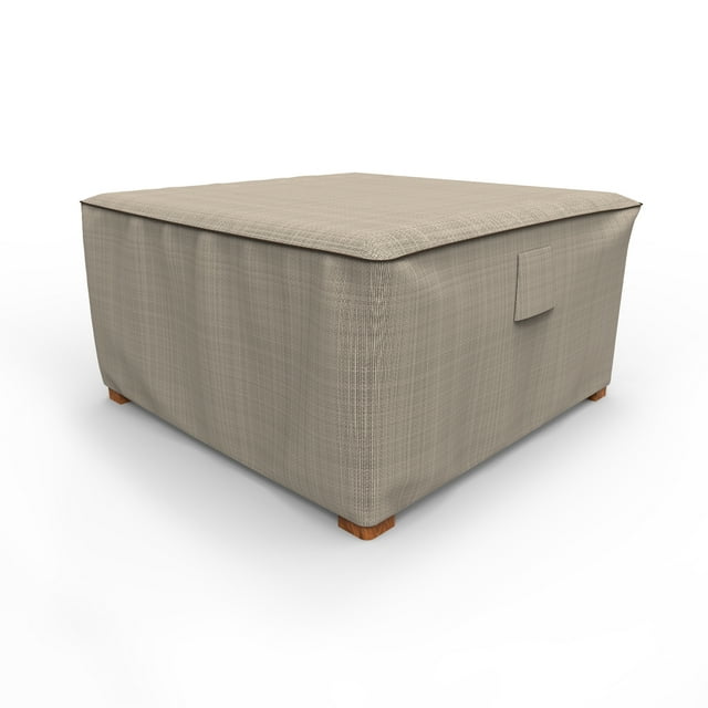 Budge P4A02PM1 English Garden Square Patio Table Pouf Housse Robuste et Imperméable, Très Grand, Bronzage Bicolore