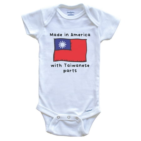 

Made In America With Taiwanese Parts Taiwan Flag Baby Bodysuit