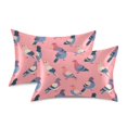 thumbnail image 2 of Haosy Satin Pillowcase for Hair and Skin Standard Cooling Silk Pillow Case with Envelope Closure Cartoon Pigeon on Pink 20"x30", 2 of 9