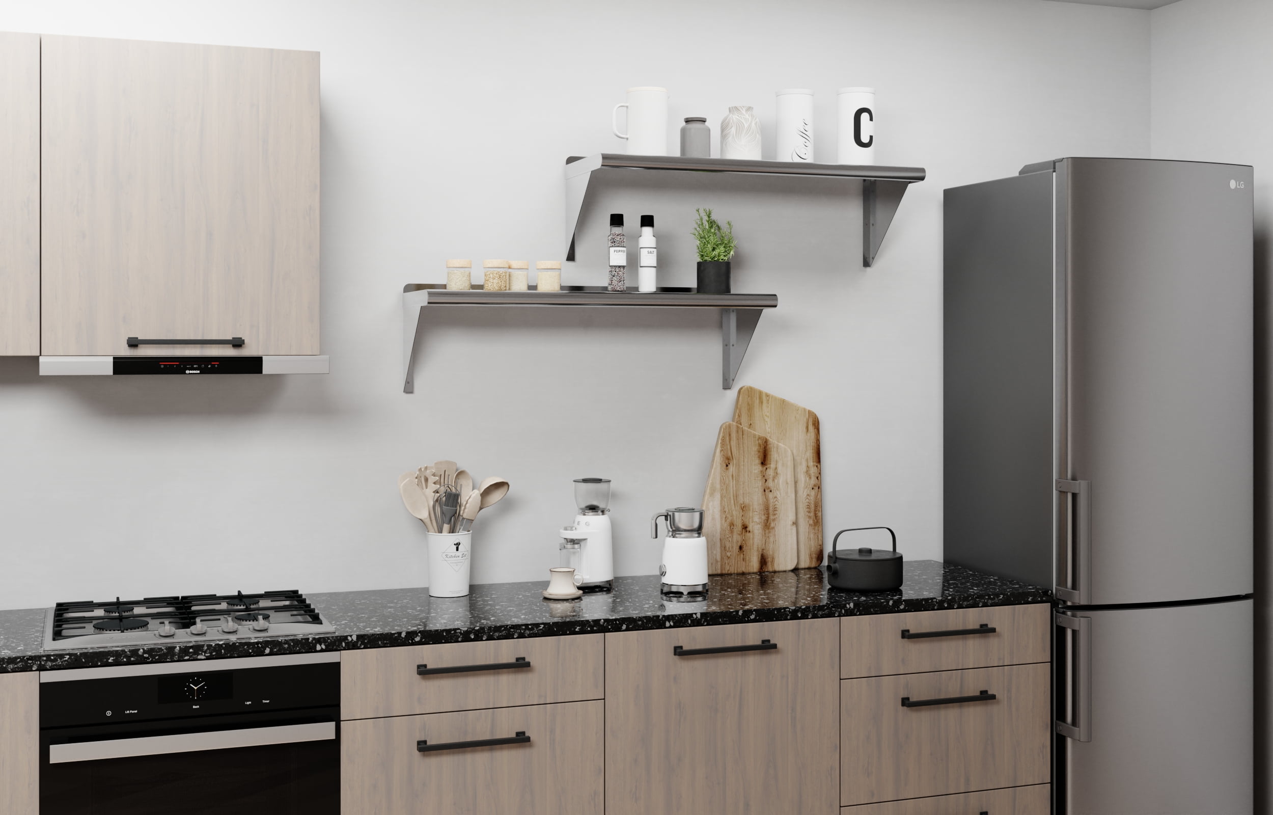 AmGood 12 in. x 36 in. Stainless Steel Wall Shelf | NSF Certified | Appliance & Equipment Metal Shelving | Kitchen, Restaurant, Garage, Laundry, Utility Room