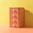 thumbnail image 4 of Desk Storage Box Strong Durable PP Stackable Large Capacity Stylish Look Small Drawer Organizer for Household Office Orange, 4 of 9