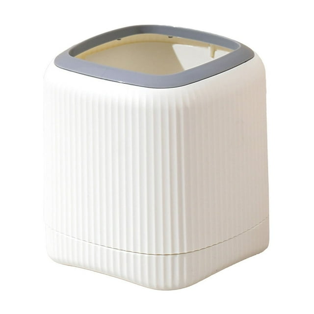 Leodye 1PCS Open-top Mini Desktop Trash Can Plastic Compact Home Bathroom Bedroom Garage Small Waste Bin -5.7*5.3*5.3IN