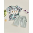 thumbnail image 2 of Nygoyerh 6M 12M 18M 24M 3T 4T Toddler Baby Boys Summer Clothes Short Sleeve Duck Embroidery Camouflage Tops with Drawstring Shorts 2Pcs Infant Casual Short Pants Sets, 2 of 8
