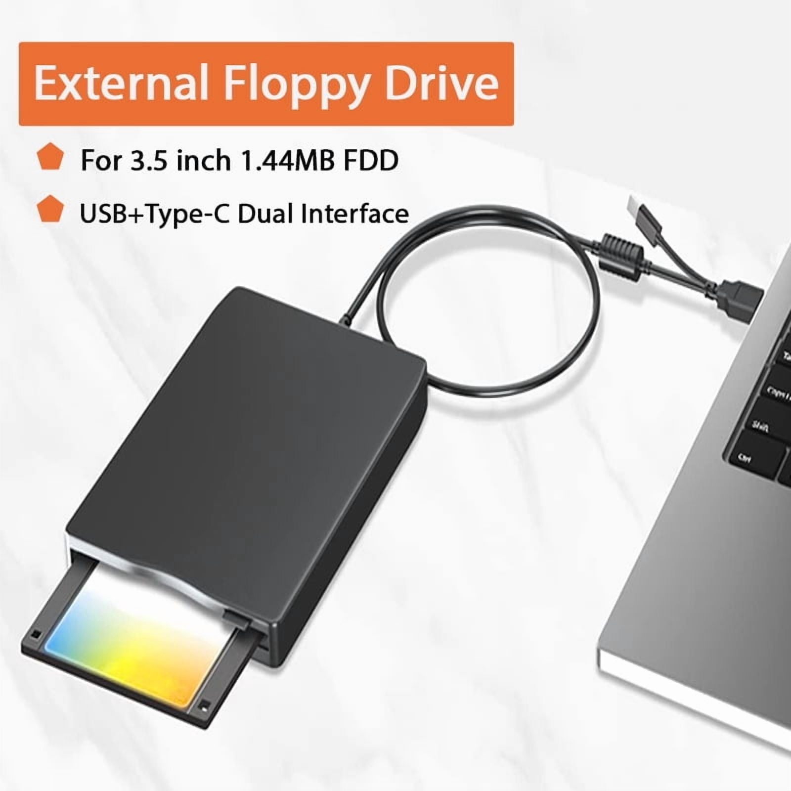 Floppy Disk Reader USB 3.0 Type-C External Floppy Drives 3.5" 1.44 MB FDD for PC Laptop ,High-Speed USB 3.0 Performance