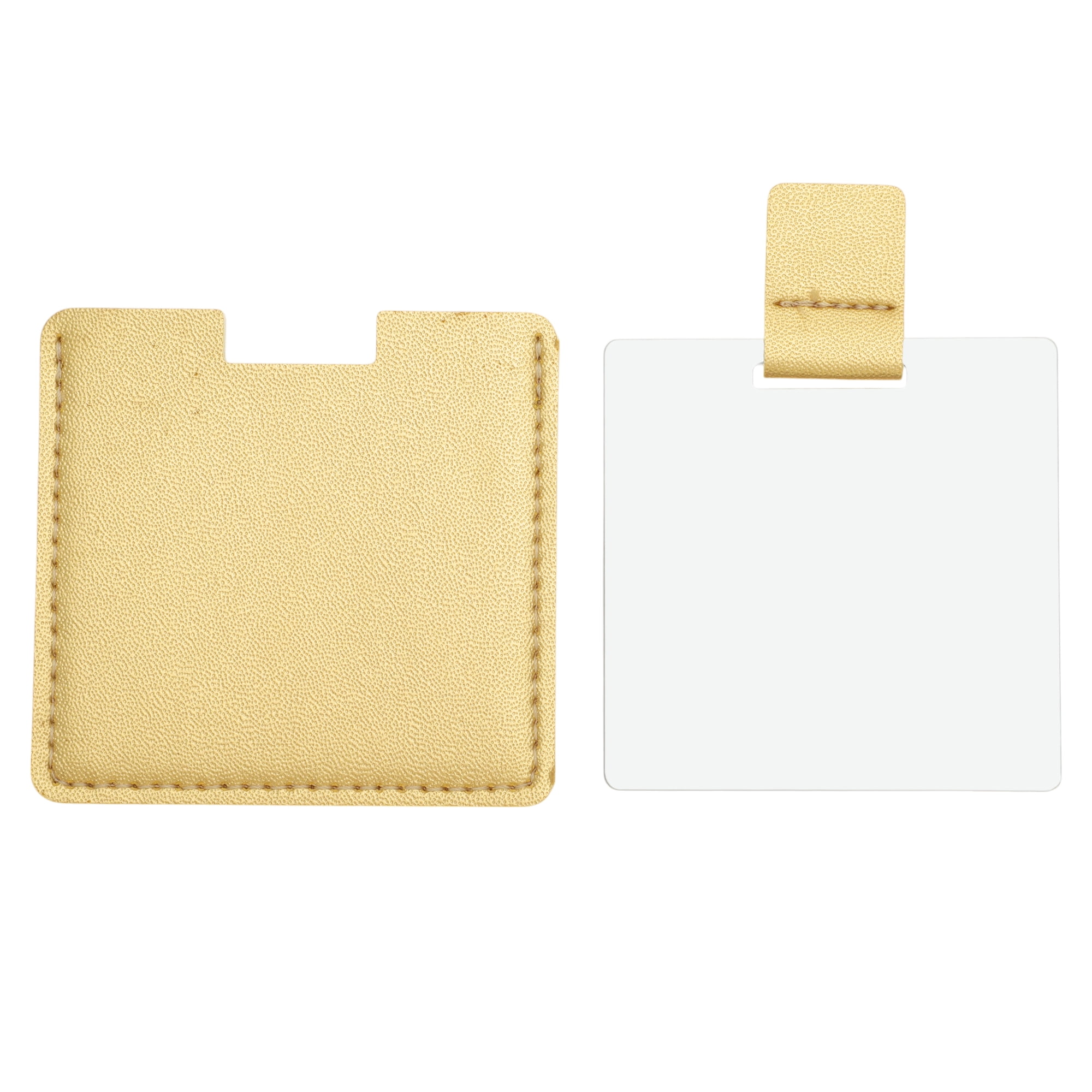 Unique Bargains 1 Pc Square Shape Makeup Mirror Gold Tone