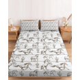 thumbnail image 2 of King Size Fitted Sheet Set - Western Wild Horse 3 Piece Bedding Sets 16" Deep Pocket Fitted Sheet with 2 Pillowcases, Desert Cactus Vintage Gray Wooden Brushed Microfiber Hotel Luxury Bed Sheets, 2 of 9