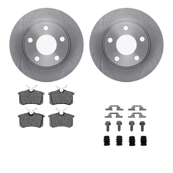Dynamic Friction Company Rear Brake Rotors with 5000 Advanced Brake Pads includes Hardware 6512-73205