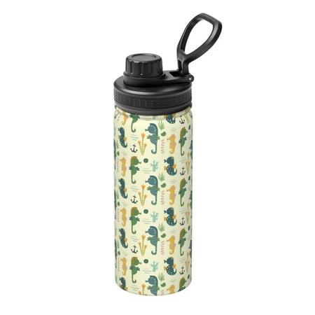 

Ocsxa Seahorse Print 18oz Stainless Steel Water Bottle Unisex Water Bottle Insulated Sports Water Cup Flask for Cold Water Drinks/Sports/Travel/Car/School