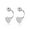 A-SILVER, variant on Sterling Silver Small CZ Heart Half Hoop Earrings for Women Teens Love Half Hoop Earrings Cartilage Helix Piercing Ball Studs Earrings for Valentines Day