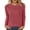 Red #808, variant on Bovemsi Womens Sweaters Cozy Women's Autumn Solid Color Round Neck Strip Bottom Loose Casual Seven Quarter Sleeve Top Business Casual Sweaters