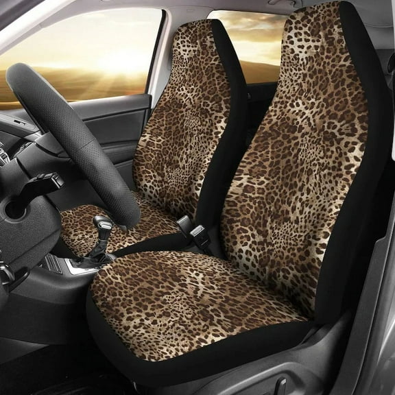 Cheetah Animal Print Car Seat Covers Pair 2 Front Seat Covers Car Seat Protector Car Accessories