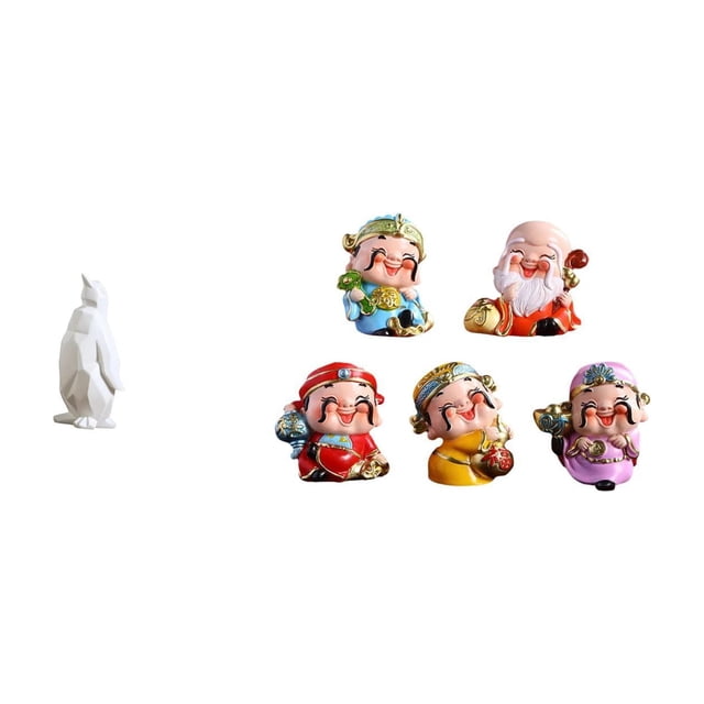 Escultura de pingüino,Escultura de pingüino,decoración nórdica para el hogar,Figura de escritorio,Figura de Dios de la Fortuna de Dibujos Animados,Regalo Feng Shui,Linda estatua del Dios de