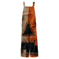 thumbnail image 6 of Stralyhd All Hallows Eve Women's Jumpsuits Halloween Holiday Square Neck Jumpsuit Party Jumpsuits with Pockets Spider Graphic Wide Leg Trousers Saffron S, 6 of 6