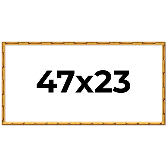47x23 Frame Gold Bamboo Picture Frame - Complete Modern Photo Frame Includes UV Acrylic Shatter