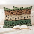thumbnail image 3 of Dark Sage Green Brown Outdoor Waterproof Pillow Covers, Farmhouse Dog Paw Vintage Decorative Square Throw Pillowcase Sofa Cushion Sham for Patio/Couch/Chair, 26"x26" 2 Pack, 3 of 8