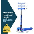 thumbnail image 6 of Lifemaster Mini 3-Wheel Kids Scooter with Multi-Color Wheel Lights – 4-Height Adjustable Handlebar, Wide Anti-Slip Deck, Child Safety Certified, Boys & Girls Ages 2+ Supports Up to 110 lbs, 6 of 8