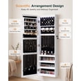 thumbnail image 4 of Skyhill Mirror Jewelry Cabinet,40in Jewelry Armoire Organizer,Door or Wall Mounted,6 LED Lights（White）, 4 of 9