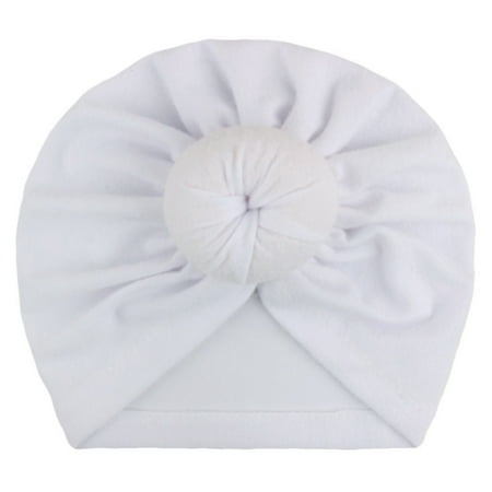 

Kids Caps Toddler Baby Boys Girls Cap Beanie Solid Cotton Knotted Elastics Turban Hat