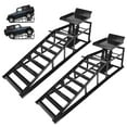 thumbnail image 1 of 2 Pack Hydraulic Car Ramps 5T 10000lbs Low Profile Car Lift Service Ramps Truck Trailer Garage,Height Hydraulic Vehicle Ramps (Black), 1 of 4