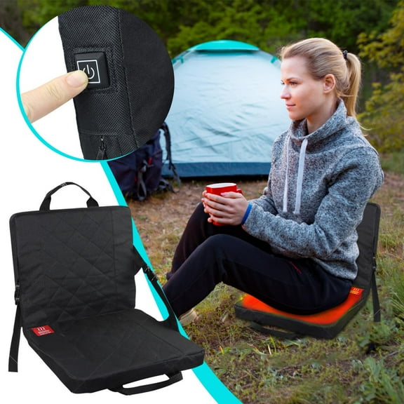 Heated Seat Cushion under $5! kkbbma Portable Heating Seat Cushion, 3-Temperature Warm Pad for Outdoor, Rechargeable Butt Warmer for Camping Fishing, Thickened Sponge Heated Seat for Chair