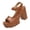 Brown, variant on Beach Sandals, Woman Summer Sandals, Women's Block Heel Sandals, Platform Heel Sandals, Chunky Heel Shoes, Women Square Toe Studded Platform High Heel Sandal With Buckle Straps, Black 6