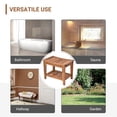 thumbnail image 5 of HOMCOM Acacia Wood Shower Bench Seat with Towel Shelf, 2-Tier Bathroom Spa Bathing Stool, 5 of 9