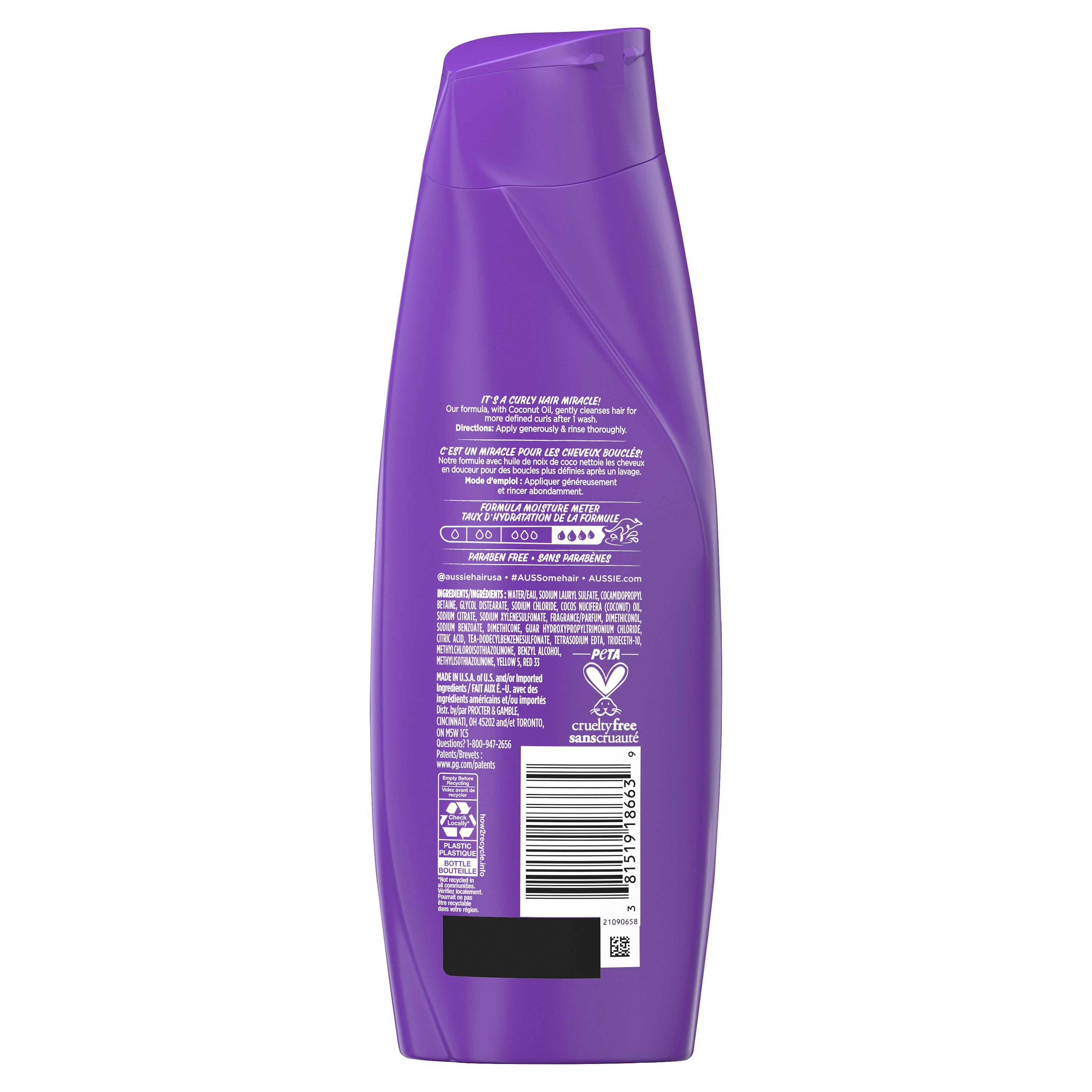 Aussie Miracle Curls with Coconut & Jojoba Oil, Paraben Free Shampoo, 360 mL