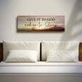 thumbnail image 6 of Give It To God and Go To Sleep Sign, Above Master Bed Wall Decor, Above Bed Wall Decor Canvas, Ready To Hang for Bedroom Home Wall Decor 10x30, 6 of 7
