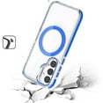 thumbnail image 2 of For Samsung Galaxy S24 FE /Fan Edition Hybrid Clear Invisible Camera Bracket Stand [With Magsafe Magnetic Circle] Color Frame Cover ,Xpm Phone Case [ Blue ], 2 of 8
