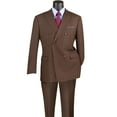 thumbnail image 3 of VINCI Men's Brown Pinstripe Double-Breasted 6-Button Classic Fit Suit - NEW - 44L, 3 of 3