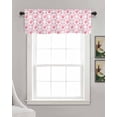 thumbnail image 3 of Watercolor Plaid Red Linen Curtain Valance for Bedroom/Bathroom/Kitchen/Office/Living/Dining Room Windows, Valentine's Pink Love Holiday Rod Pocket Topper Decorative Cafe Drapes Panel 60"x18", 3 of 6