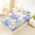 thumbnail image 2 of Manfei Chic Hydrangea Flower Twin Fitted Sheet, Garden Floral Bedding, Baby Blue Cream Green 2 Pieces, 1 Fitted Sheet and 1 Pillowcase, 2 of 4
