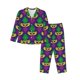 thumbnail image 1 of Fotbe Mardi Gras Carnival3 Conjunto de Pijama de Manga Larga para Mujer con Estampado, Ropa de Dormir de 2 Piezas, Conjunto de Casa Suave y Cómodo con Bolsillos-XX-Large, 1 of 7