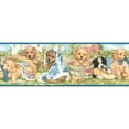 thumbnail image 4 of TRIMZ Vintage Farmhouse Puppy Laundry Wallpaper Border, Nature-Inspired Puppies & Country Clothesline, 15 ft x 7 in, 4 of 7