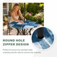 thumbnail image 4 of Round Outdoor Tablecloth with Umbrella Hole and Zipper, Navy Blue Tablecloth with Elastic Waterproof, Modern Abstract Minimalist Blocks Texture Patio Table Covers for 45" - 54" Picnic Pool Tables, 4 of 9