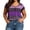 Purple, variant on Women Plus Size Crew Neck Short Sleeve Casual Top