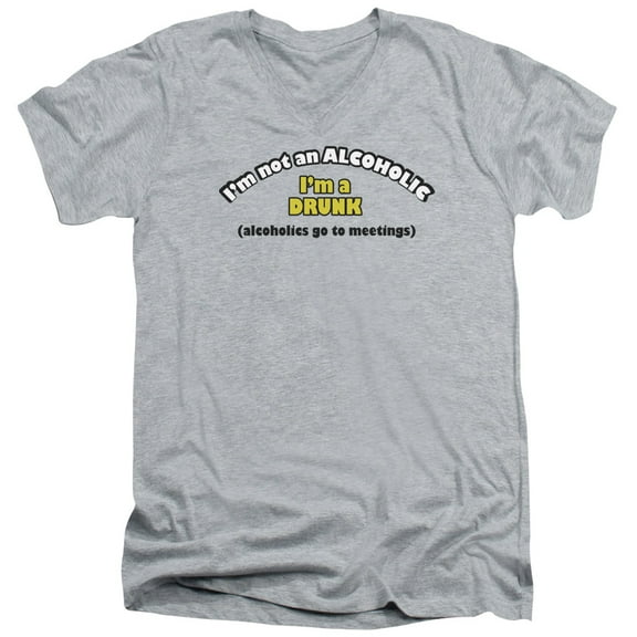 - Not An Alcoholic - Slim Fit V Neck Shirt - Medium