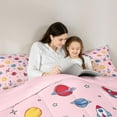 thumbnail image 4 of Manfei Kawaii Cosmos Planet Bedding Comforter Set 7-Piece for Teens Boys Girls,Cartoon Galaxy Rocket King Bedding Sets,Starry Sky Ultra Soft Bed Sheets,Luxury Bedroom Decor,Reversible, 4 of 8