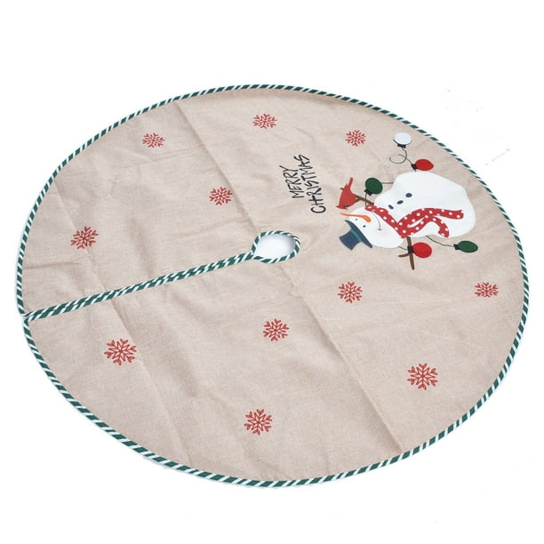 QIILU Christmas Tree Snowman Mat Christmas Tree Snowman Skirt White and