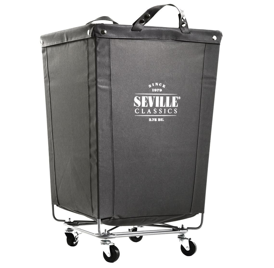 Seville Classics Heavy-Duty Laundry Hamper with Wheels, 18" x 18" x 27"